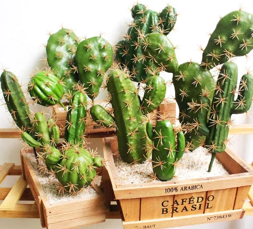 Vista 6 de N A Cayway - 10 suculentas artificiales falsas para decoración de cactus artificiales, cactus artificiales, plantas suculentas artificiales