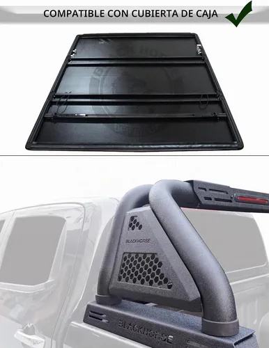 Vista 8 de Black Horse Off Road Classic Pro - Barra antivuelco modular texturizada negra compatible con Nissan Frontier RB07MT 2005-2021