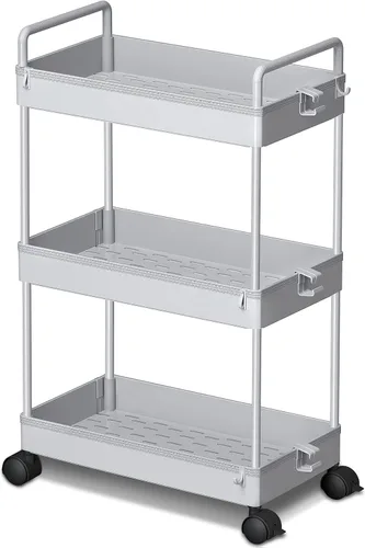 Vista 10 de Ronlap Carrito de Almacenamiento Rodante Delgado de 3 Niveles con Ruedas, Carrito Utilitario de Plástico Organizador para Aperitivos, Manualidades
