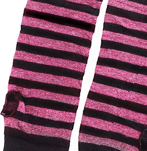 Vista 4 de Guantes largos a rayas sin dedos, juego de calcetines hasta la rodilla, punk gótico rock