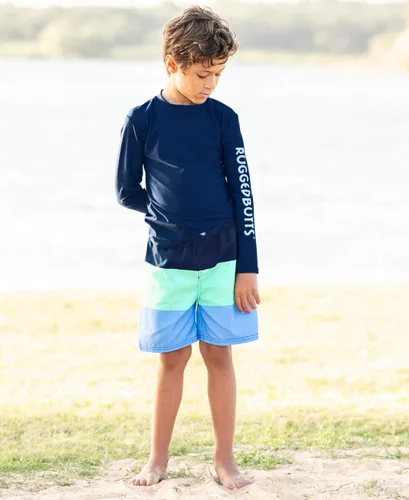 Vista 3 de RUGGEDBUTTS Camiseta de natación de manga larga para bebéniños pequeños con protección UPF 50+