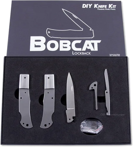Vista 6 de EZSMITH Kit de fabricación de cuchillos – Bobcat Lockback – Serie de cuchillos plegables de bricolaje – (kit de piezas)