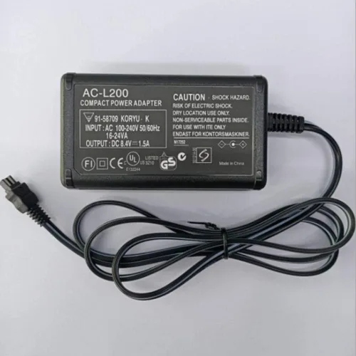 Vista 8 de Cargador adaptador de corriente alterna AC-L200 para videocámara Sony Handycam DCR-SX, DCR-SR, DCR-HC, DCR-PC, DCR-DVD, DCR-IP, HDR-CX, HDR-XR