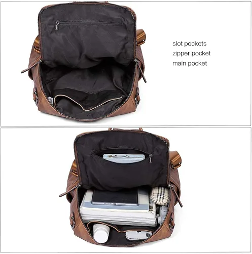Vista 6 de CLUCI Cartera grande de cuero con cremallera alrededor del tarjetero organizador de tarjetas para mujer bolso de mano con mochila para mujer bolso