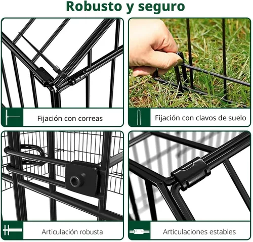 Vista 4 de PawGiant Gallinero Corral para Pollos para Patio con Cubierta 130"×40"×40" Tractor de Pollos Portátil de Metal Exterior Jaula Recinto Caja Afuera