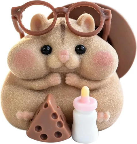 Vista 19 de Handmade Taba Squishy Hamster Toy, Cute Squishy Stress Relief Fidget Toy Azul