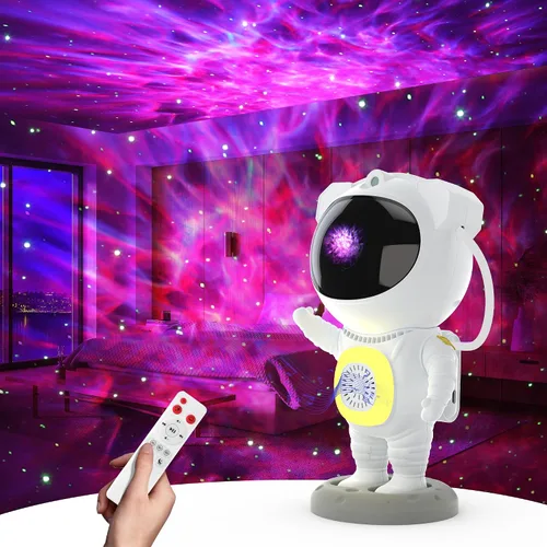 Vista 9 de Proyector de galaxia, proyector de estrellas para dormitorio, luces nocturnas para habitación de niños, ruido blanco, altavoz Bluetooth, proyector