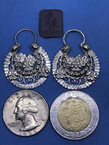 Vista 9 de Arracada Jerezana #3 1/2 double view, made of .950 sterling silver, via fast DHL.