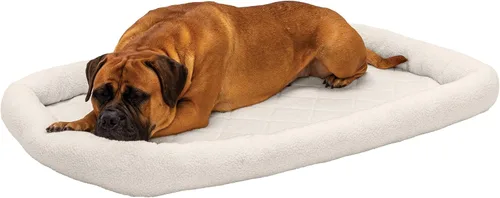 Vista 15 de FurHaven Cama para perros y gatos extra pequeños, almohadilla con base de apoyo suave para transportadores y perreras, lavable a máquina, extra Crema
