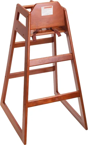 Vista 2 de Silla alta de madera para restaurante lista para montar, sillas altas para bebés, silla de alimentación duradera con escalones, sillas altas
