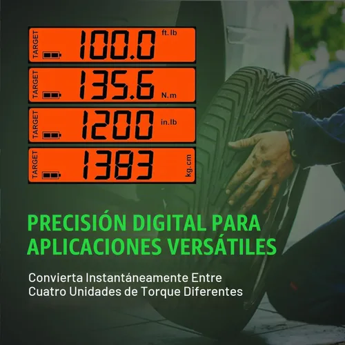 Vista 5 de eTORK - Llave dinamométrica estilo clic Llave dinamométrica de 3/8 Llave dinamométrica de 100 libras Llave dinamométrica automática Llave