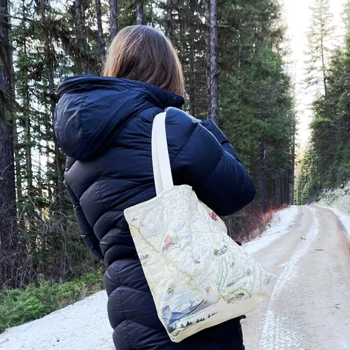 Vista 2 de Xplorer Maps Bolsa de lona con asas, bolsa de compras de comestibles de tela, bolsa reutilizable y ecológica, 100% algodón, lavable