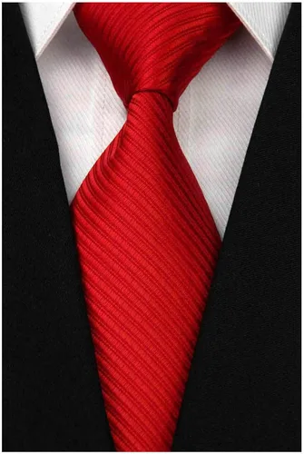 Vista 7 de Corbatas tejidas de seda sólida clásica del telar jacquar de la corbata del lazo de los hombres Rojo oscuro