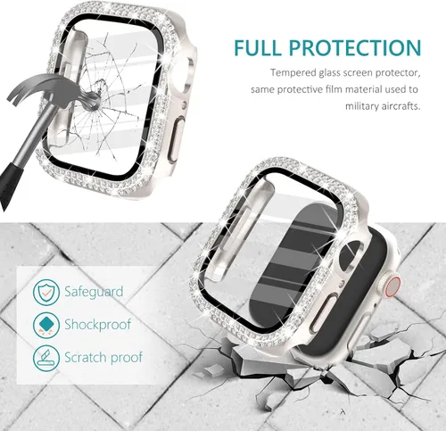 Vista 17 de Surace Bling - Carcasa con protector de pantalla para Apple Watch Series 3, 2, 1 de 1.496 pulgadas