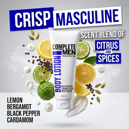 Vista 5 de Loción Corporal para Hombres, para Piel Seca: Hidratante de Manos y Cuerpo No Grasa con Manteca de Karité, Aloe Vera, Hidratación 24 Horas, Loción