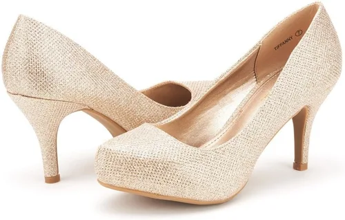 Vista 2 de DREAM PAIRS - Zapatos Tiffany de tacón clásicos, elegantes y versátiles con tacón de aguja bajo y plataforma, zapatos de vestir para mujer