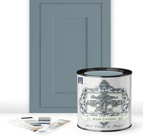 Vista 203 de Pintura TODO EN UNO, Abbey (gris cálido), Muestra de 8oz - Pintura duradera para gabinetes y muebles. Imprimación y capa superior incorporadas,
