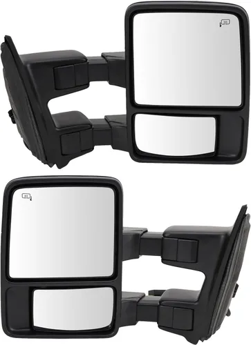 Vista 232 de TRQ Conjunto de 2 piezas de espejo lateral para conductor y pasajero, ajuste eléctrico, sin calefacción, sin memoria, color negro, compatible
