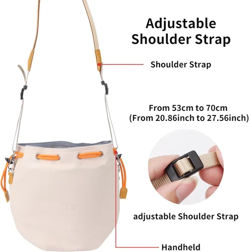 Vista 9 de CQT Bolsa Osmo 360 Mini 3 4 Pro con cordón ajustable, de piel sintética, bolsa de hombro, bolsa de almacenamiento impermeable para DJI Mavic MINI 4