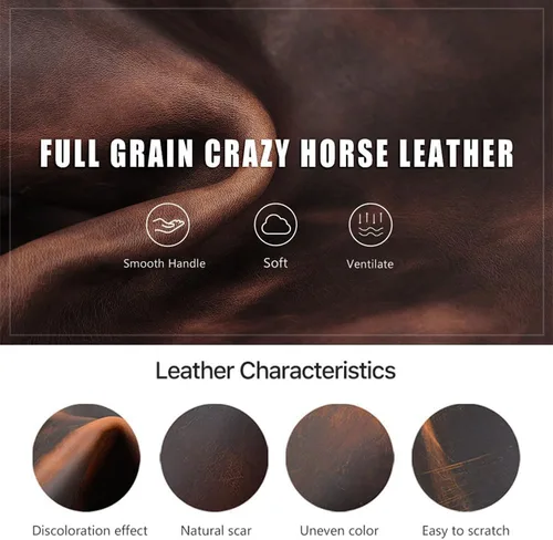 Vista 6 de CONTACTS Crazy Horse - Estuche de cuero para cigarros, caja de cigarros de viaje, 3 ranuras, funda para humidor, organizador portátil por Handmade