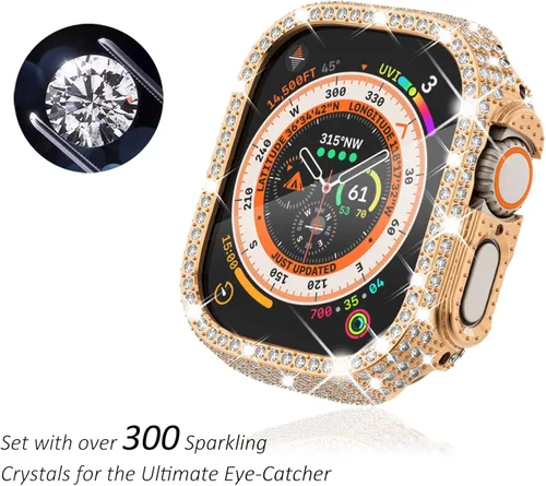 Vista 286 de Surace Bling - Carcasa con protector de pantalla para Apple Watch Series 3, 2, 1 de 1.496 pulgadas