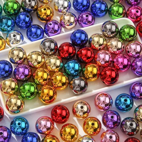 Vista 15 de 60 piezas de cuentas acrílicas agrietadas de 20 mm cuentas gruesas de chicle colores cuentas para bolígrafos para hacer joyas pulseras collares