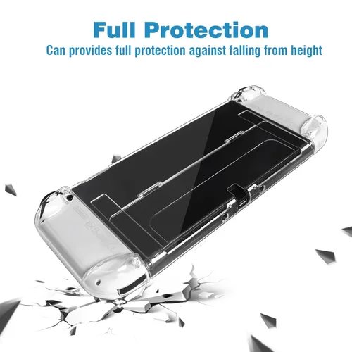 Vista 2 de TIKOdirect Transparent Case Compatible with Nintendo Switch OLED, Dockable Clear Protective Case for Switch OLED, Comfort Grip Case with
