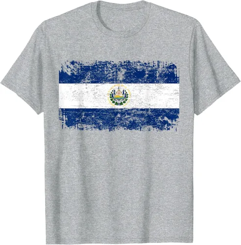 Vista 40 de EL SALVADOR Bandera Vintage Hombres Mujeres Niños Camiseta EL SALVADOR