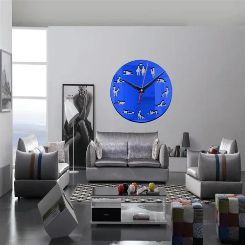 Vista 4 de Reloj de pared con posición, diseño moderno, autoadhesivo, 3D, para sala de estar, espejo, silencioso, reloj de cuarzo, adhesivo (color café 059)