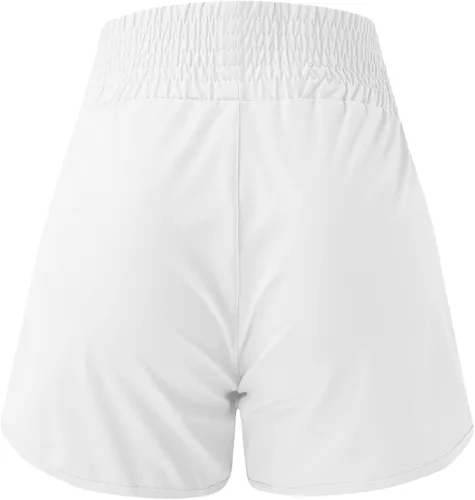 Vista 3 de Pantalones cortos deportivos para mujer, para correr, de secado rápido, casuales, talla grande, cintura elástica, pantalones deportivos de yoga