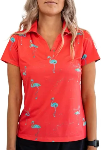 Vista 38 de YATTA GOLF Polo de golf prémium para mujer, ligero, de secado rápido, resistente a las arrugas y absorbe la humedad Aloha Sunrise