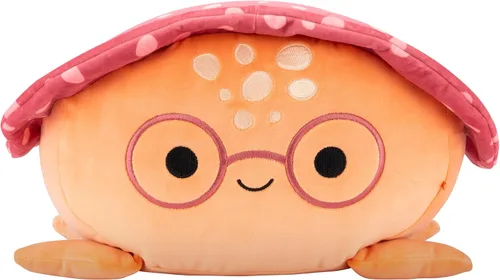 Vista 2 de Squishmallows Original 12 pulgadas Caine la tortuga de cuero naranja con gafas – Peluche oficial Jazwares (tamaño mediano)