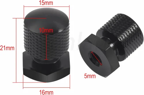 Vista 2 de Benlari Tuercas de montaje negras de asiento individual 1/4"-20 roscas compatibles para Harley Davidson Touring Softail Street Glide Road Glide Road