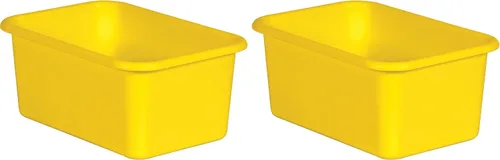 Vista 3 de Teacher Created Resources® Cubo de almacenamiento de plástico pequeño amarillo