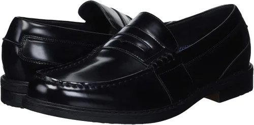 Vista 2 de Nunn Bush Lincoln Classic Penny Mocasines sin cordones para hombre Negro pulido
