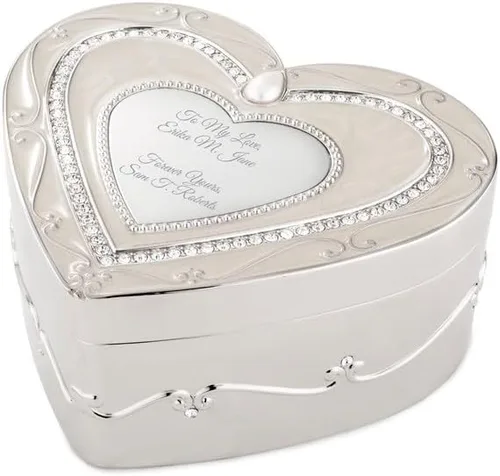 Vista 4 de THINGS REMEMBERED Caja de recuerdo con forma de corazón Regal Elegance (personalización gratuita)