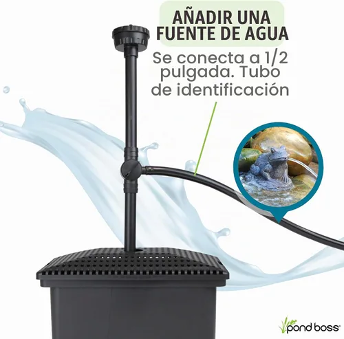 Vista 9 de Kit de filtro medio Pond Boss con bomba para estanques y características de agua