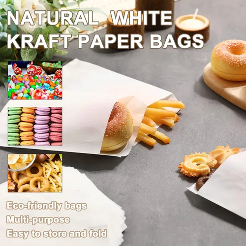 Vista 9 de Outus - Bolsa de papel kraft plana blanca (1000 unidades, 5 x 7 pulgadas)