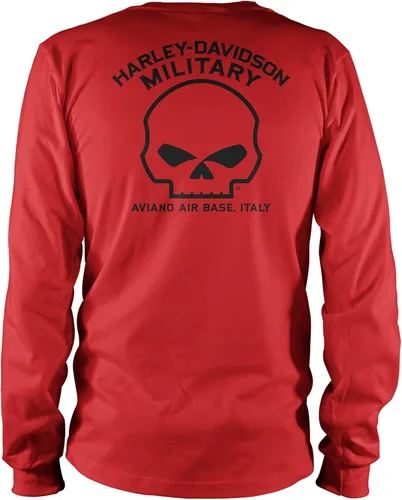 Vista 2 de Harley-Davidson Militar - Camiseta estampada de manga larga para hombre - Overseas Tour Big V-Twin