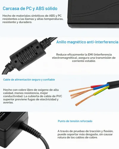 Vista 5 de ALITOVE Fuente de alimentación de 12 V 6 A 72 W CC 100 ~ 240 V CA a CC 12 voltios 6 amperios Convertidor 12 V CC 6 A 5.8 A 5.5 A 5.2 A Transformador