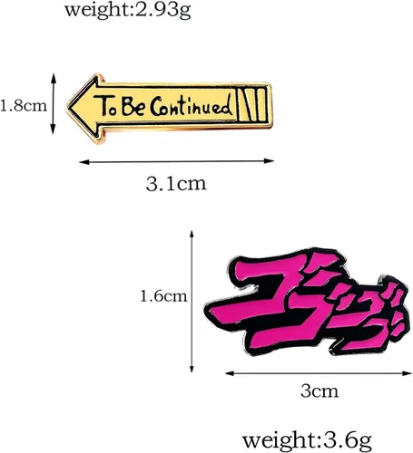 Vista 2 de JJBA JoJo Broche y alfileres esmaltados 'To Be Continued' Kujo Jotaro Hat Cosplay Golden Hombres, Mujeres y Niños