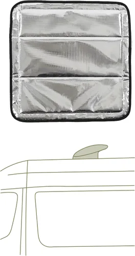 Vista 10 de VanEssential Cubierta de ventilación de techo opaca con aislamiento magnético diseñada para (MaxxAir/Fantastic Fan) 16.5 "x 16.5" - Negro