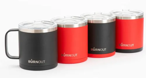 Vista 2 de BURNOUT Taza de control de temperatura de bebida instantánea 2.0 (14 oz rojo)