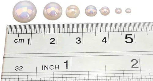 Vista 3 de Chenkou Craft - 1 caja con 3000 mitades de perlas, cuentas circulares con inferior plano, gemas sueltas