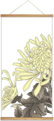 Vista 40 de wall26 Póster colgante de madera enmarcado con hermosas flores de invierno, impresión para el hogar, listo para colgar, 18 x 36 pulgadas