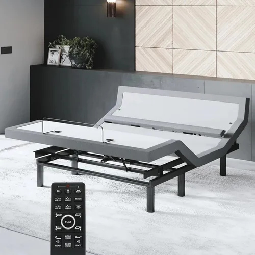 Vista 9 de Sven & Son Bliss Base de Cama Ajustable Solo Armazón, Elevación de Cabeza y Pies, Soporte Lumbar, Inclinación de Cabeza-Almohada, Masaje, Luces