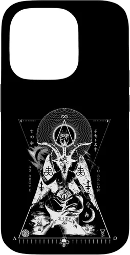 Vista 17 de iPhone 16 BAPHOMET - Como arriba y abajo - Funda de geometría sagrada oculta