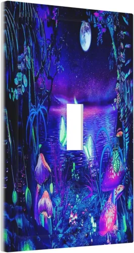Vista 109 de Pintura al óleo de flores abstractas de 1 cuadrilla de interruptor de luz dúplex individual cubierta de salida placa de pared decorativa Placa