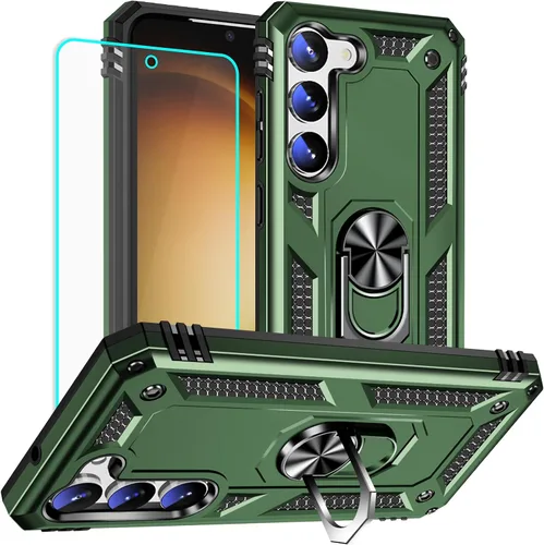 Vista 11 de Yiakeng Funda para Samsung Galaxy S8, Samsung S8, funda protectora de grado militar con anillo para Samsung Galaxy S8 (verde militar)