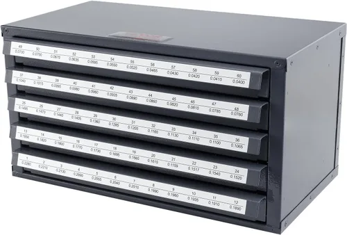 Vista 11 de VEVOR Gabinete Dispensador de Brocas, Dispensador de Brocas de Cinco Cajones, Gabinete Organizador de Brocas de 60 Compartimentos, Gabinete
